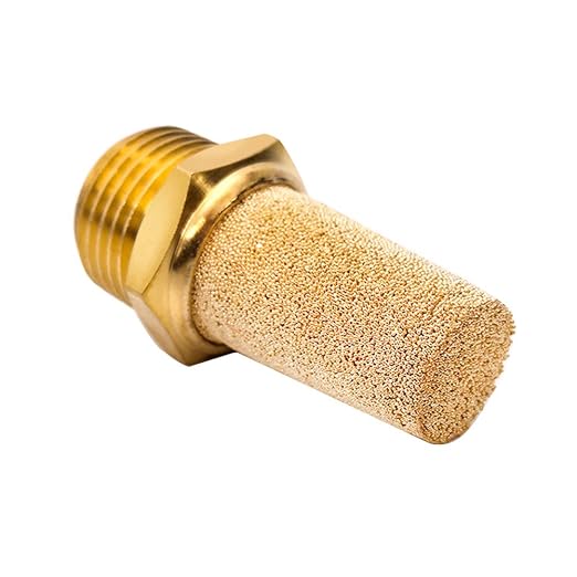 Beduan 3 Pcs Pneumatic Brass Exhaust Muffler Filter, 1/4" Male Thread Hex