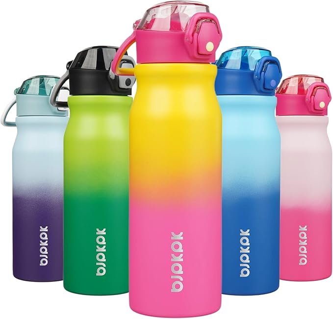 BJPKPK 25 oz Insulated Water Bottle, Stainless Steel Flask | Leak Proof Locking