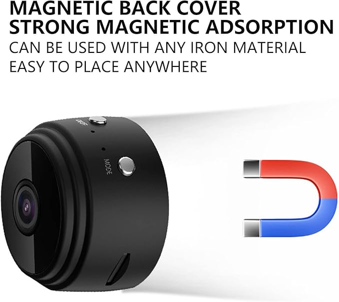 ciciglow A9 Camera Indoor, 1080P Magnetic Pet Dog Camera Baby Camera Mini Camera Security Camera (Black)