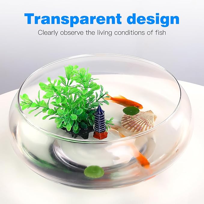 Mipcase Large Clear Bubble Bowl, Plastic Fish Bowl Vase Round Bowl Terrarium Globe Flower Vase Hydroponic Container Betta Tank Water Lily Bowl Aquatic Plant Pot