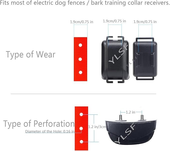 Dog Collar Strap for Most of Electronic Training Shock Collar Receivers-Adjustable Durable Waterproof Odorless 3/4 Inch Collar Replacement for Barking Fence-Pet TPU Collar Strap