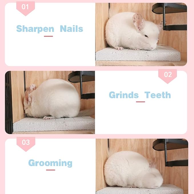 Hamiledyi Rabbit Scratch Foot Pads Bunny Grinding Claw Pad 1 PCS Natural Small Animal Hamster Lava Stone for Teeth Grinding Rabbit Scratching pad Chew Toy for Guinea Pig Rat Gerbil Chinchilla Hedgehog