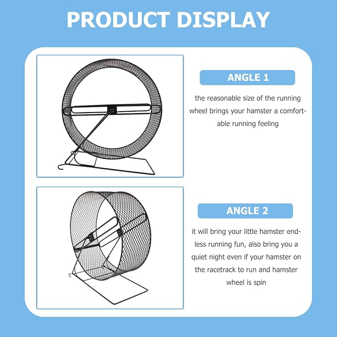 Mikikit Chinchilla Wheel Hamster Running Wheel Iron Fitness Chinchilla Silk Screen Large