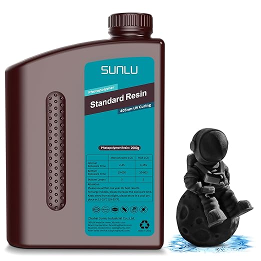 SUNLU 3D Printer Resin 2kg, Fast Curing Standard 3D Resin
