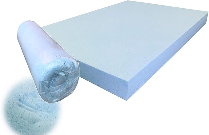 Pet Dog Bed Blue Cooling Gel Infused High Density Solid Memory Foam Pad (55x47x4 inches (2pack))