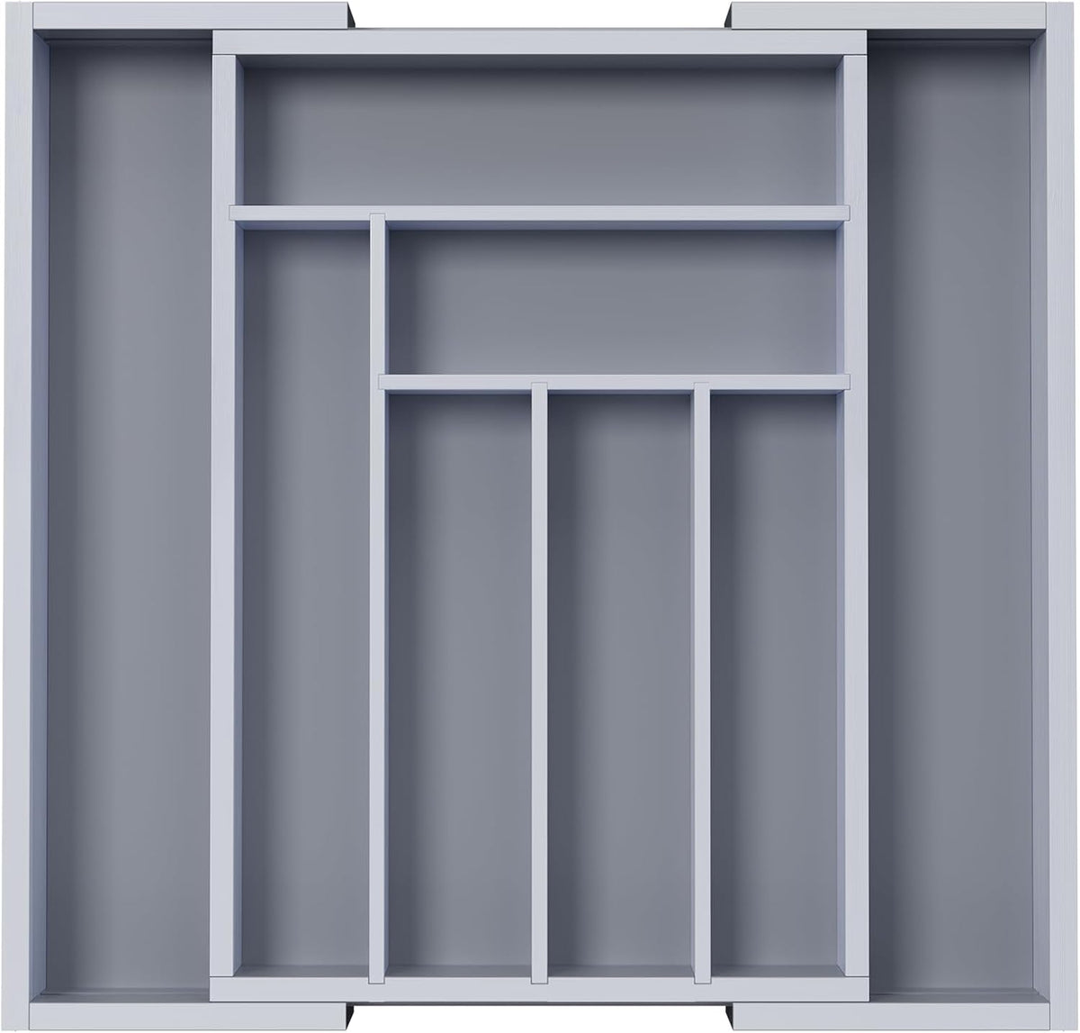 Pipishell Bamboo Expandable Silverware Drawer Organizer, Gray, Medium