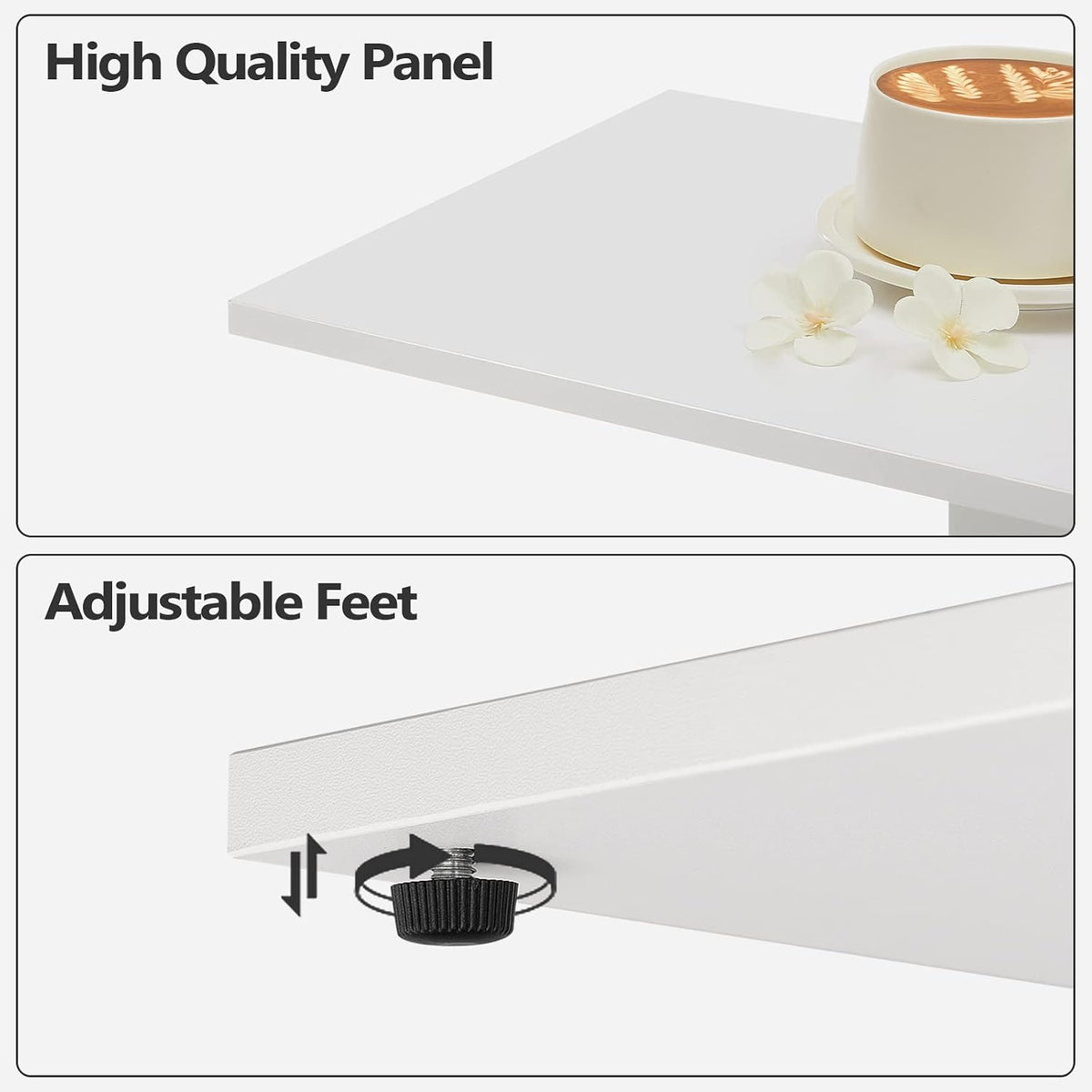 MAHANCRIS Set of 2 Narrow Side Table, White End Table with Charging Station