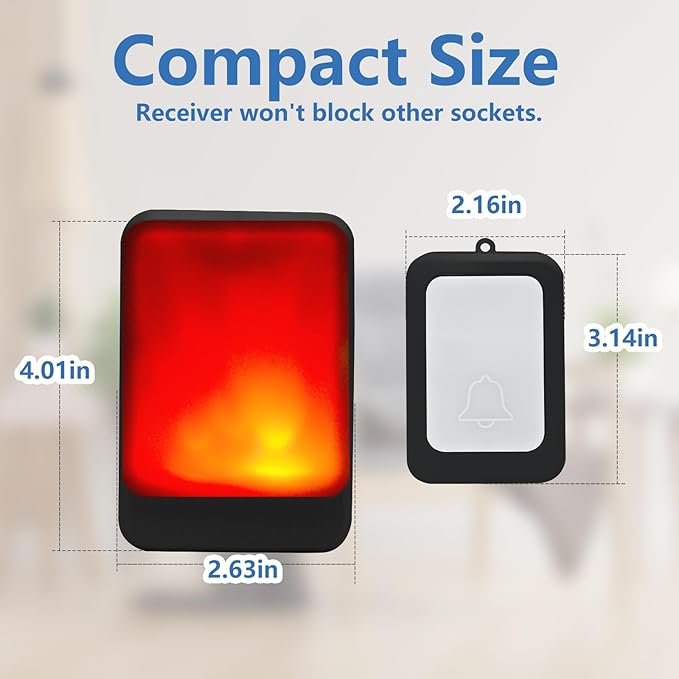 Loud Flash Doorbell with 7 Colors of Bright Light and 4 Volumes, Wireless