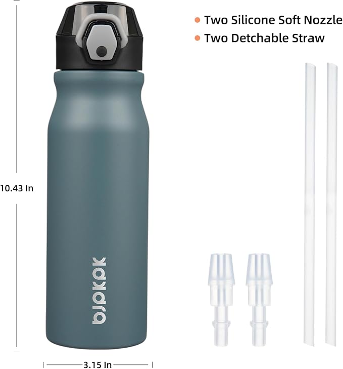 BJPKPK 25 oz Insulated Water Bottle, Stainless Steel Flask | Leak Proof Locking