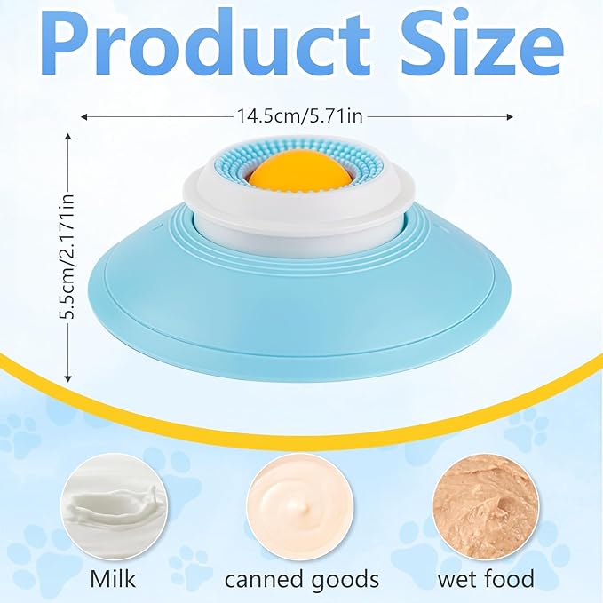 Dog Cat Licks Toys for Liquid Food, Anxieties Relief Slow Feeder Dog Lick Ball Treat Dispenser, Non-Slip Licking Bowl Enrichment Toys to Keep Them (B)
