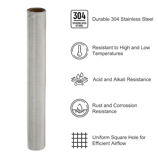 PATIKIL 40" L x 16" W Woven Wire Mesh, 350 Mesh 304 Stainless Steel Air Vent