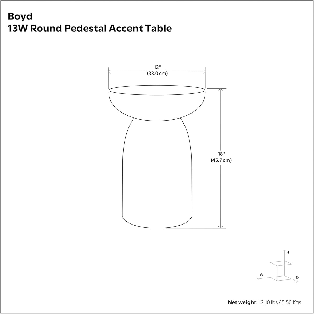 SIMPLIHOME Boyd 13" Wide Solid Wood Round End Table in Warm Dark Brown