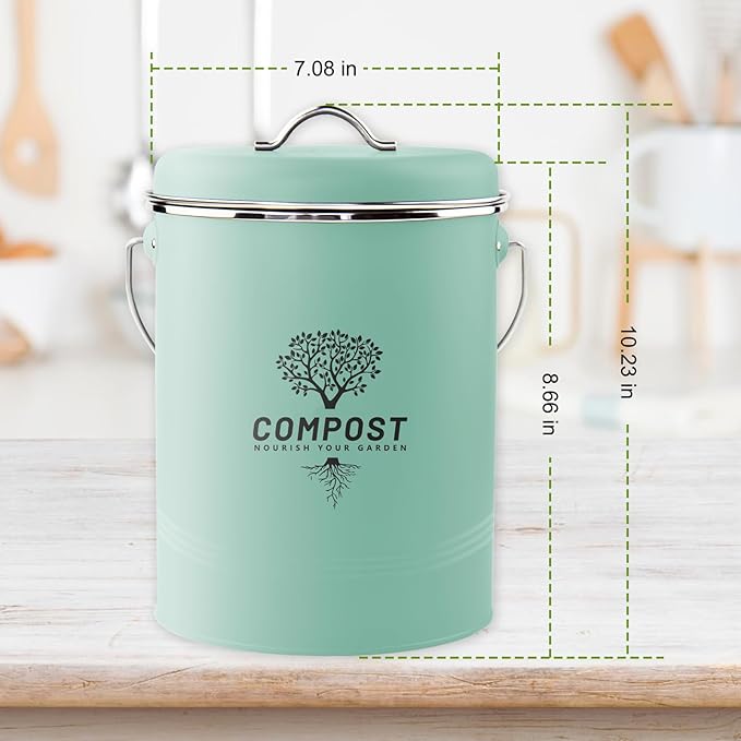 Kitchen Countertop Compost Bin, Odor Resistant Indoor Compost Bin