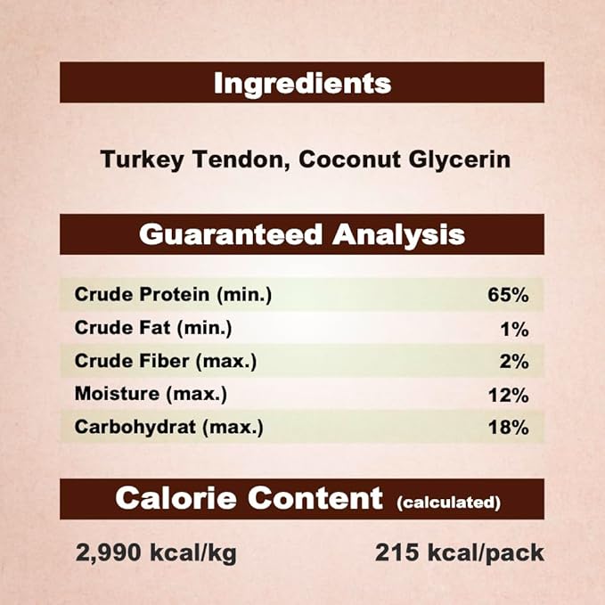 A Freschi srl Turkey Tendons for Dogs, USA-Sourced, Healthy Dog Treats, Rawhide-Free Puppy Chews, Long Lasting, All Natural, Hypoallergenic Dog Treats for Large Breeds, 1 Count Pack Ring (L)