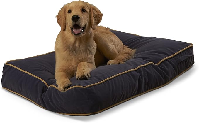 South Pine Porch Buddy Reversible Rectangle Pillow Style Microfiber Dog Bed with Removable, Machine-Washable Cover, Denim, Small (36 in. x 24 in.)