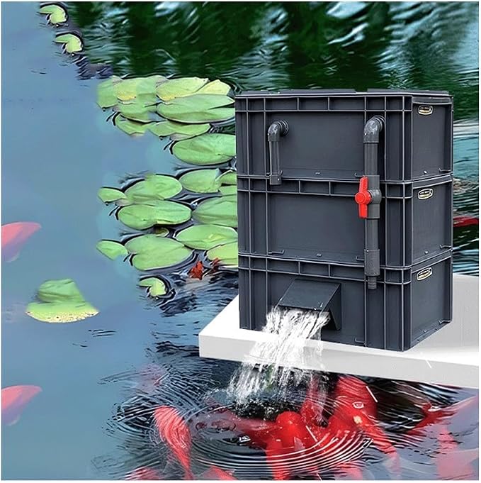 GRRICEPL Fish Tank Filter Box, Waterfall Bio-Filtration Aquarium, Turtle Tank