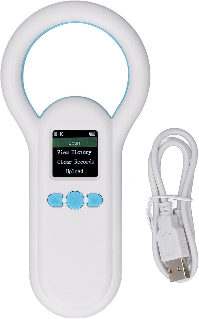 Zunate Animal Microchip Scanner 134.2Khz, 1.44 Inch TFT Screen Pet Chip ID Reader with Bluetooth 5.0 and USB Data Upload for ISO 11784 11785 FDXB Tag Management
