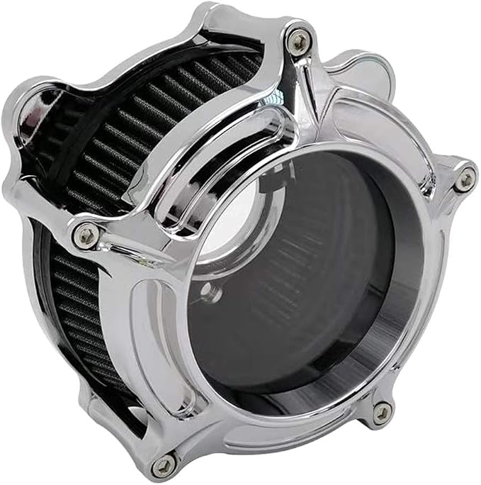 Harley Air Cleaner Chrome See Through Intake Filter Kit Cnc Cut