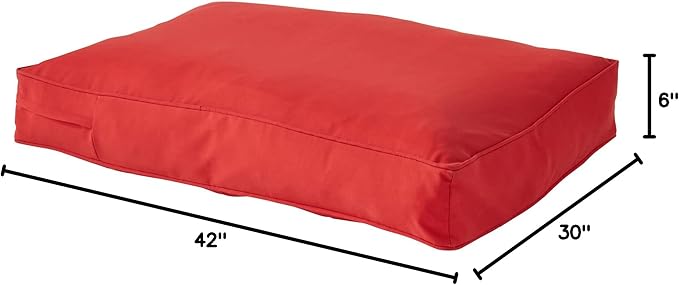 Charlie Rectangle Indoor/Outdoor Pillow Style Dog Bed, Salsa, Medium (30" x 42")