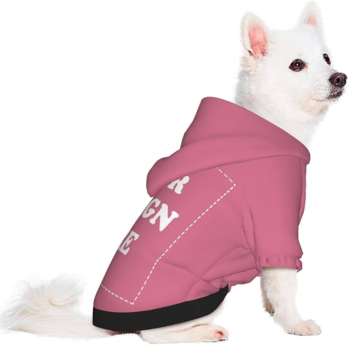 Personalized Chihuahua Dog Hoodie, Custom Pet Warm Sweatshirt Costume with Name Number Photo, Customize ID Clothes for Pupppy Kitten Dogs Cats, DarkPink, M