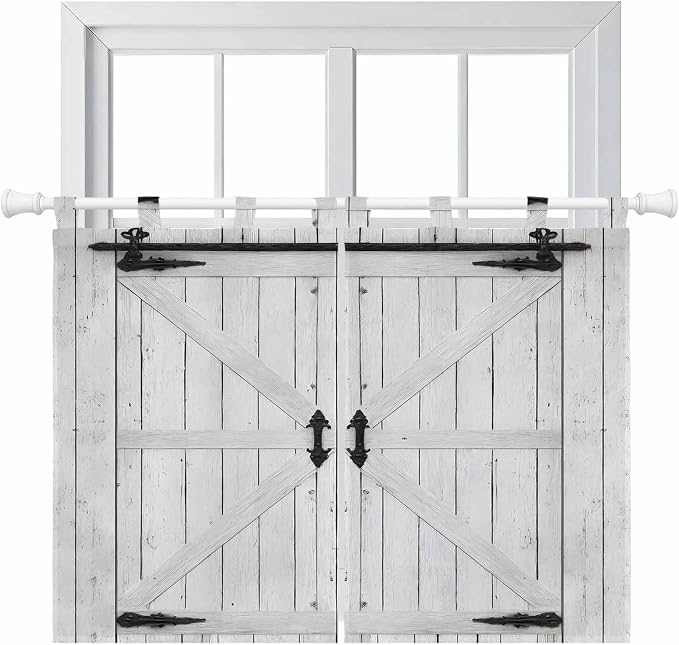 Farmhouse Wood Grain Bedroom Curtains 63 Inch Length, Window Curtains Tab Top