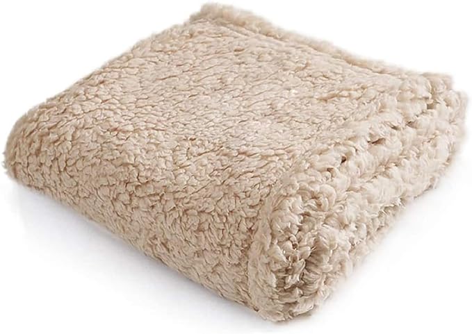 Pet Blankets for Couch Sofa Bed Dog Blankets Reversible Cat Blanket Soft Furniture Protector Cover for Small Medium Large Dogs Cats, Beige, 16 x 24 inches