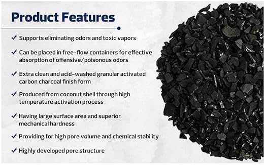 Granular Activated Carbon – 5 LBS | Coconut Shell GAC Media 12×40 Mesh