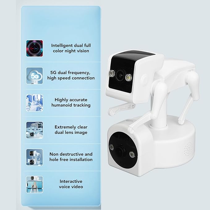 Denash Pet Camera Indoor,1080P Pet Smart Security Cameras,5G WiFi Dog Robot Camera with 360 Rotating Security Cameras Support AI Detection