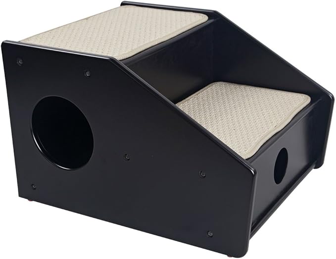 Petsfit 2-Steps Cat Stairs, Nearly Black (21x17x14 inch)