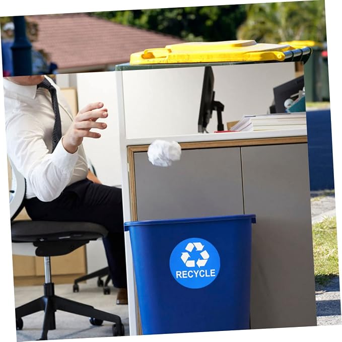 Tofficu 8pcs Hanging Trash Can Stickers Garbage Recycling Decals Material