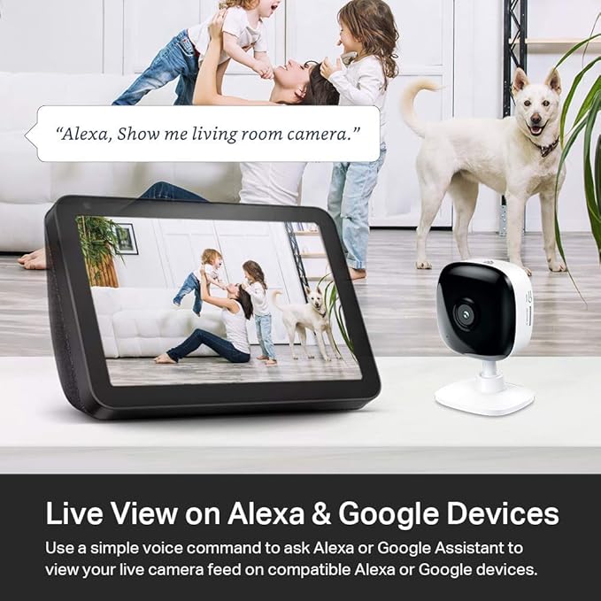 Kasa 1080p Indoor Wired Security Camera - Works as a Baby Monitor & Pet Camera, Motion Detection & Tracking, 2-Way Audio, Night Vision, Subscription-Free Local Storage or Optional Cloud, EC60