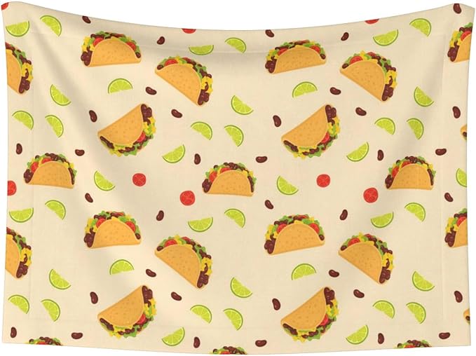 Pet Blanket for Car Rides Vet Visits, Mexican Taco, Two Sided Reversible Plush Design with Bumpy Dot Side Offers Comfort Home Piece On Go Travel