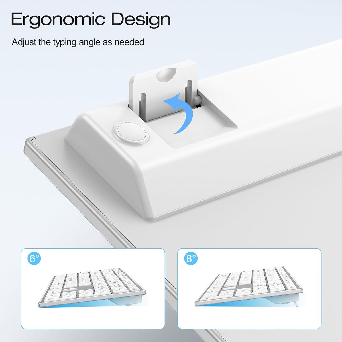 OMOTON 2.4G & Dual Bluetooth Wireless Keyboard for Mac, 7 Color Backlit