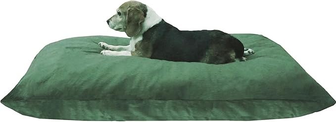 Dogbed4less Shredded Memory Foam Pillow Dog Bed with Waterproof Liner and Machine Washable Cover (Green Canvas, Medium 36"X29")