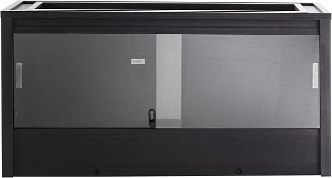 New Age Pet ECOFLEX Two Medium Reptile Enclosures with Matching Stacker and Cabinet Stand Set in Black