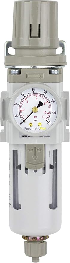 PneumaticPlus SAW300-N03BG Compressed Air Filter Regulator Piggyback Combo 3/8"