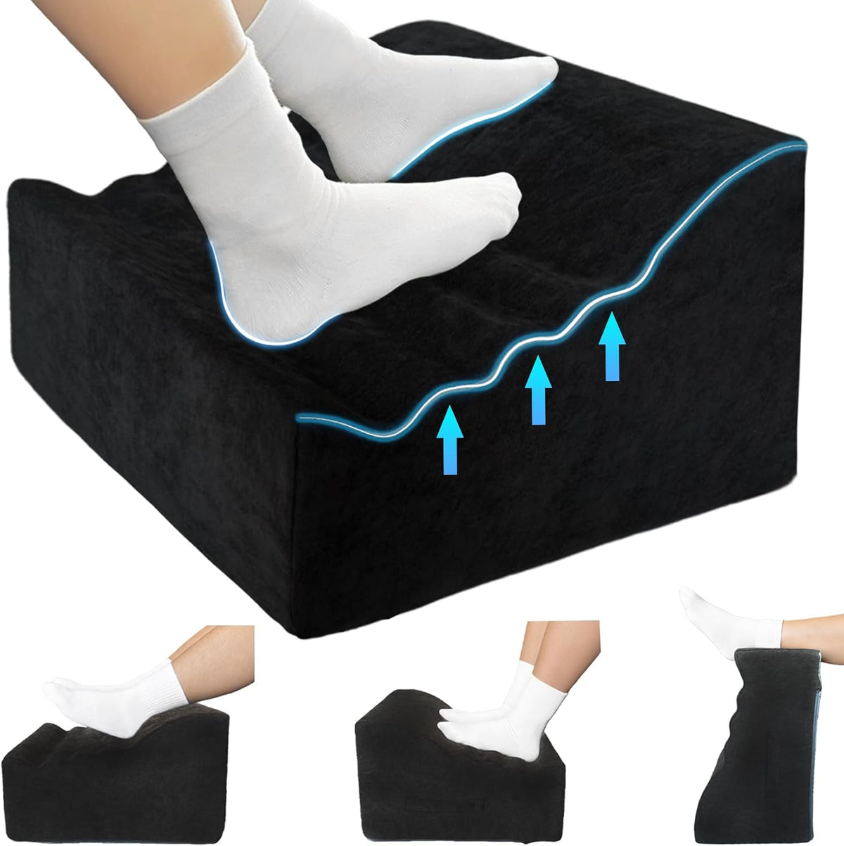 Under Desk Foot Rest, Ergonomic Foot Stool for Office and Home (Black)