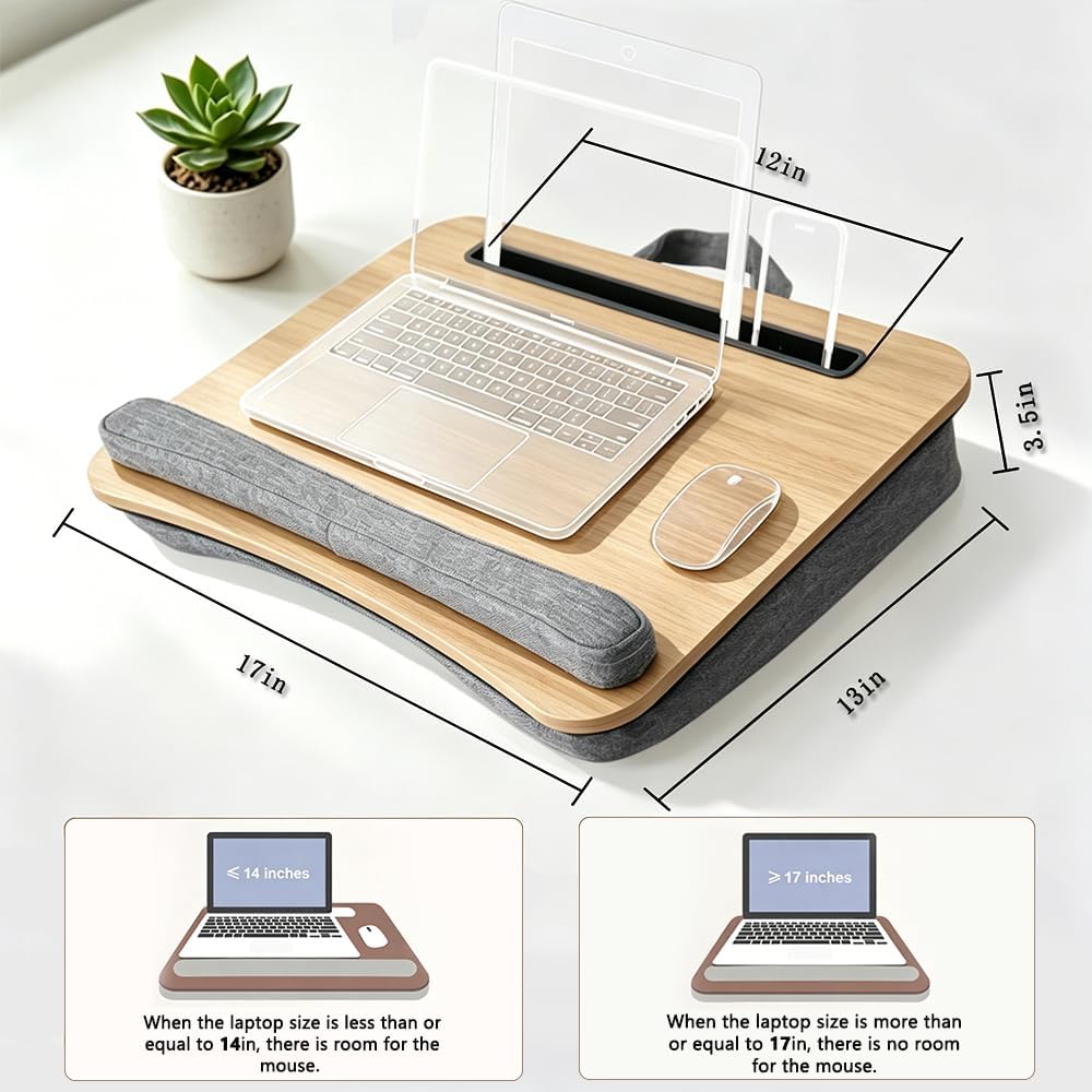 Lap Desk for Bed, Fits 14–17 Inch Laptops