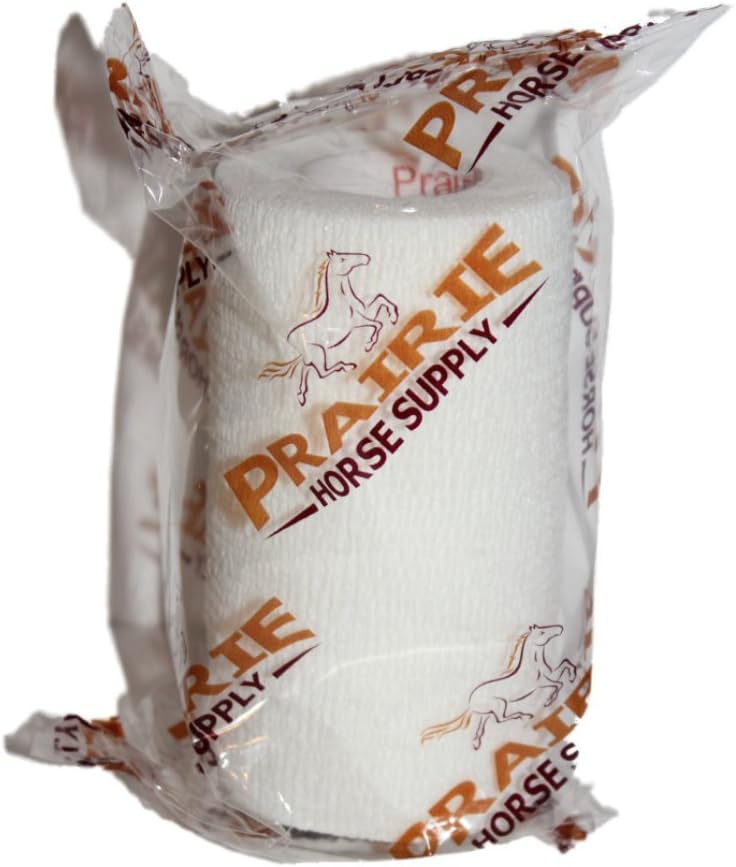 Vet Tape (White) (2 Pack) (3 Inch x 15 feet) Self Adhesive Adherent Adhering Cohesive Flex Self Stick Bandage Grip Roll Dog Cat Pet Horse