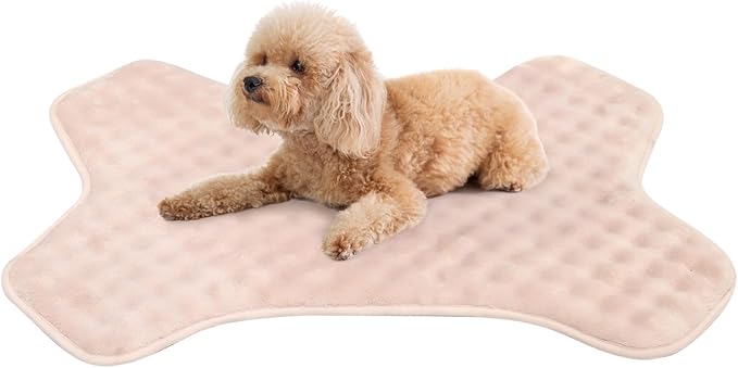 Dog Bed Mat, Soft Foam Dog Crate Pad for Small Medium Dogs, Stylish Bone-Shaped, Anti Slip & Washable Pet Floor Mat Puppy Bed for Crates, Kennel