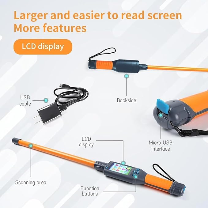 Iso11784/85/Fdx-B/Emid Animal Handheld Reader, Pet Microchip Scanner with OLED Display,134.2khz Pet Id Scanner Low Battery Alarmfor Dog/Cat/Pig/Animal
