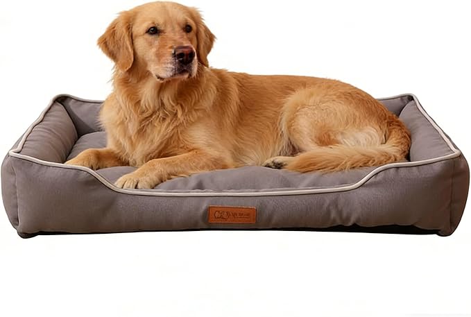 Pet Bed & Dog Beds: Waterproof Dog Bed for Small/Med/Large Dogs/Cats Premium Oxford Cloth, All-Season, Bite-Resistant, Shape-Retaining, Thick PP Cotton, Quick Rebound, Urine-Proof (Small)