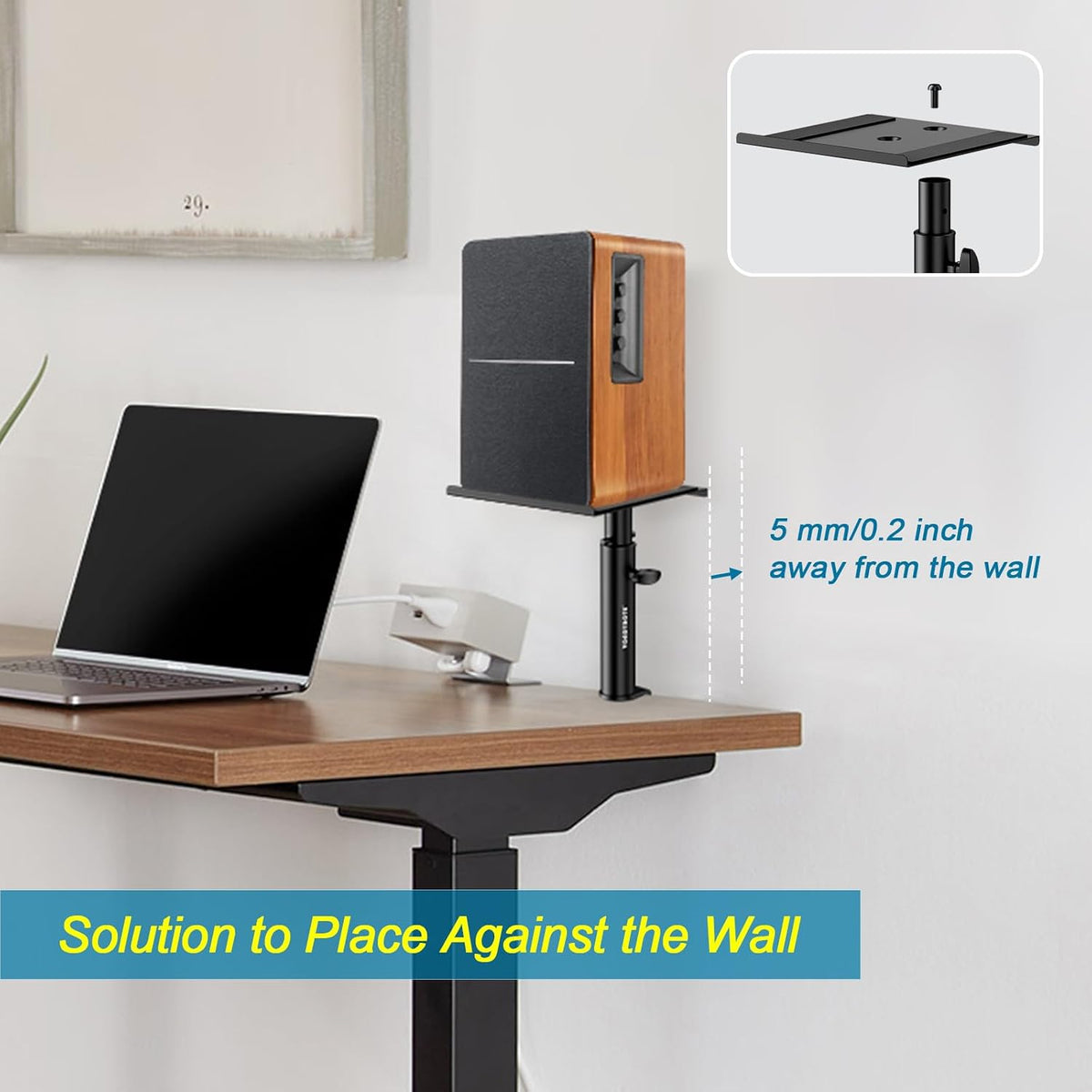 Vondynote Studio Monitor Stands Clamp Speaker Stands with Isolation Pads