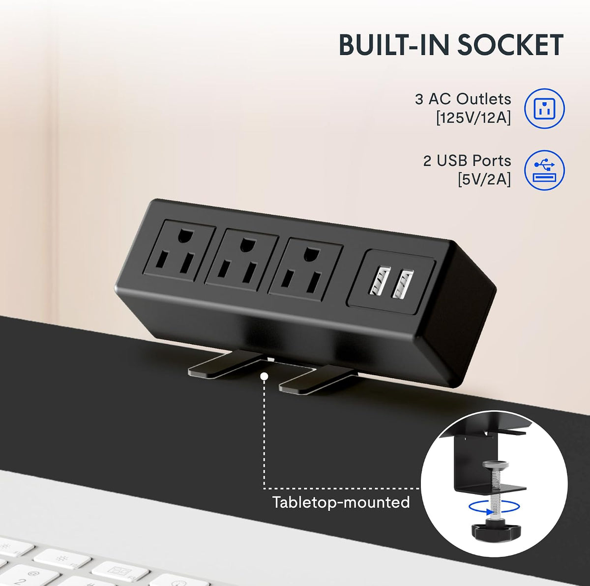 FLEXISPOT EN2 60"x24" Standing Desk with Power Strip Bundle, White