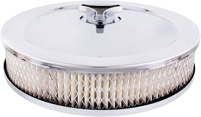 United Pacific S1107 Chrome 10" Air Cleaner Assembly, Low Profile, Die-Cast