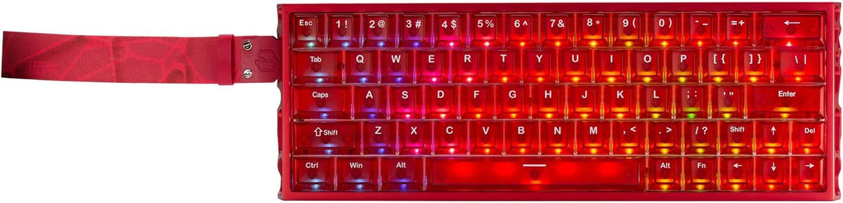 IROK MG63 64 Keys Wired Magnetic Switch Keyboard, 512KHZ All Keys Scan Rate, PCB Nano-Coating Waterproof, ARGB Light and Shadow Coexist 8KHZ/CNC Carved Aluminum Gaming Keyboard (Red)
