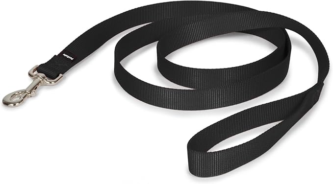 PetSafe Nylon Dog Leash – Strong, Durable, Traditional Style Leash with Easy to Use Bolt Snap for Small, Medium and Large Dogs – 1" x 6', Black