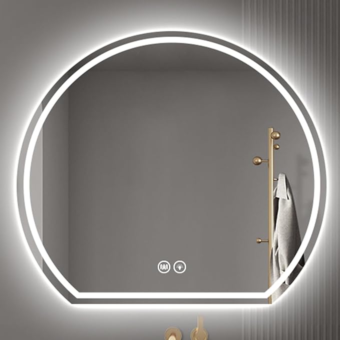 Bathroom Mirror with 3 Colour LED Lights, Wall Mounted Bathroom Vanity Mirror
