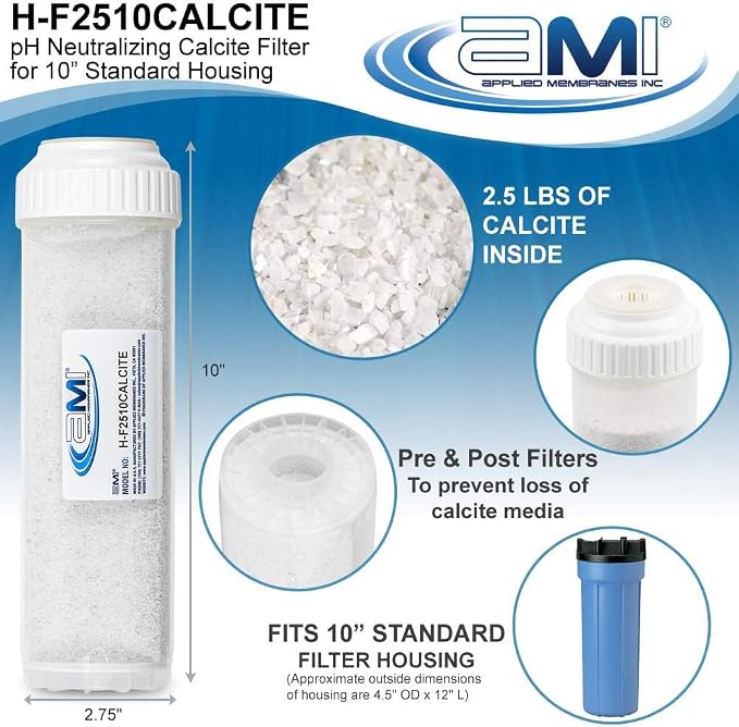 APPLIED MEMBRANES INC pH Neutralization Water Filter Cartridge | Calcite Filter