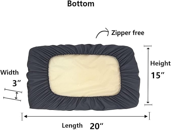 Elastic Waterproof Dog Bed Plastic Cover Bluish-Gray 20 x 15 Inch